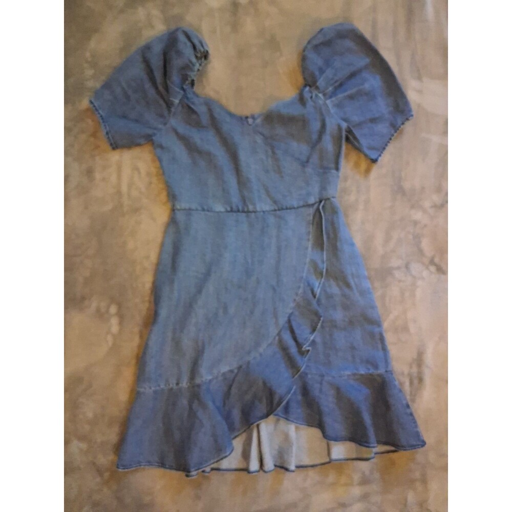 miss sixty dress Denim Ruffle Faux Dress Blue